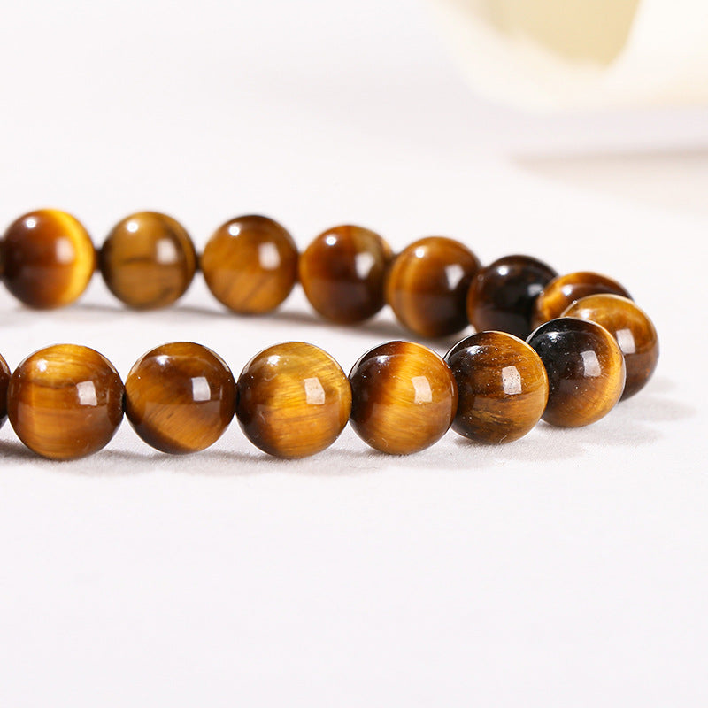 Natural Yellow Tiger Eye Bracelet, Feng Shui Amulet for Protection, Strength, and Positive Energy