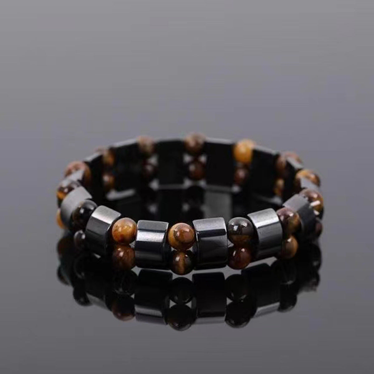 Magnetic Black Tiger Eye Bracelet, Feng Shui Amulet for Protection, Strength, and Positive Energy