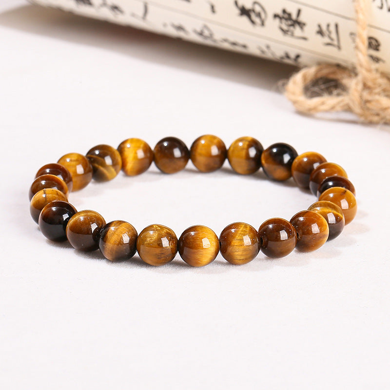 Natural Yellow Tiger Eye Bracelet, Feng Shui Amulet for Protection, Strength, and Positive Energy