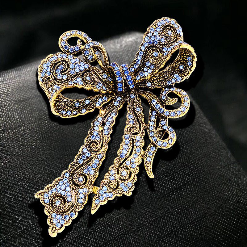 Luxury Blue Crystal Butterfly Pin - Feng Shui Amulet for Success & Beauty