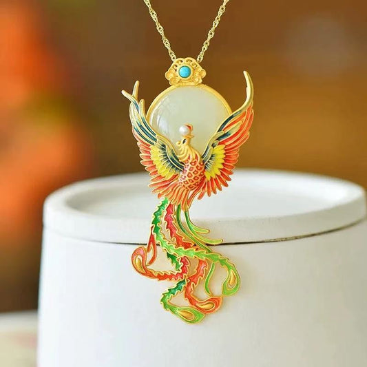 Elegant Phoenix Brooch - Prosperity and Harmony Feng Shui Amulet